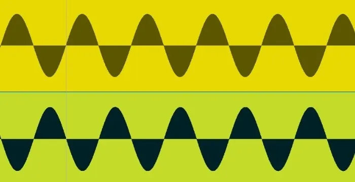 An example of the two signals being out of phase