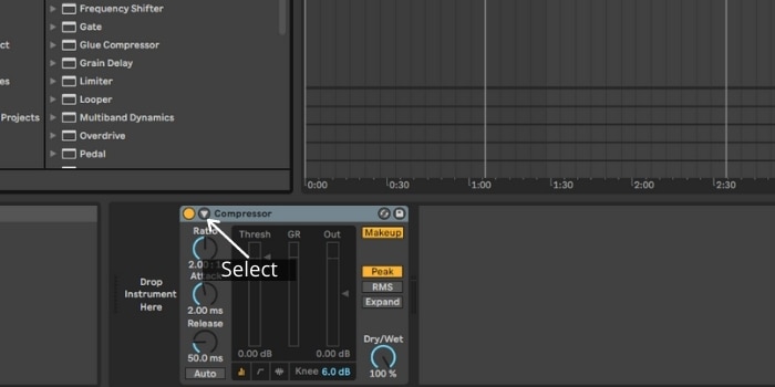 Select Sidechain Compressor From Dropdown 