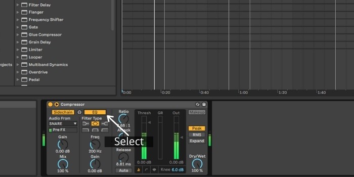 Sidechain - Enable and set up EQ