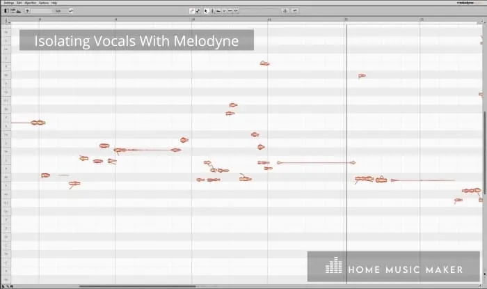 Isolating vocals with Melodyne