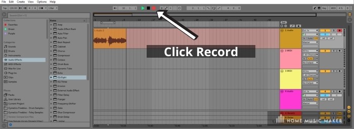 Recording Is Easy In Ableton Live - It only takes a few clicks of the mouse to arm a track for recording. *click the icons that are shown in red, and record.