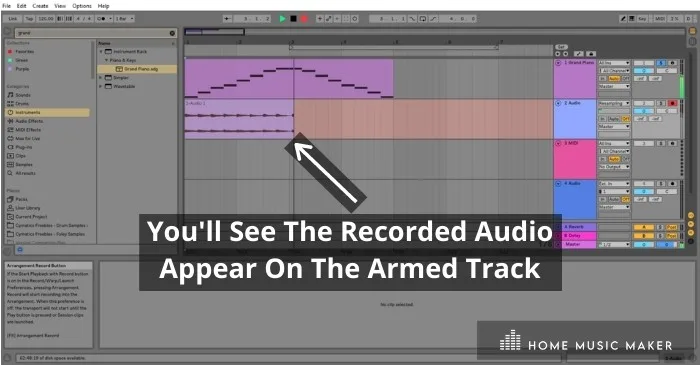 Recorded Audio - You'll See The Recorded Audio Appear On The Armed Track