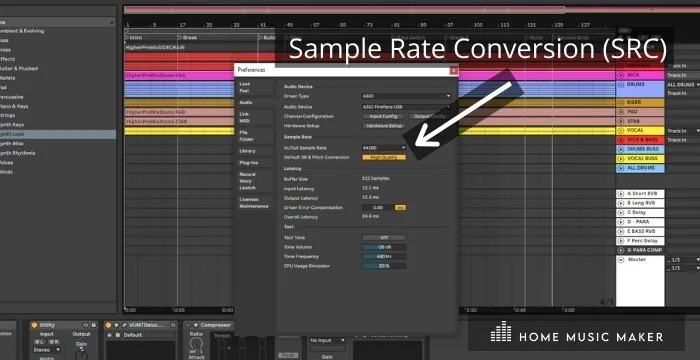 Alternatively, you can use Sample Rate Conversion (SRC) instead but make sure not to change any other setting while converting since SRC may affect latency when playing back your session live or via an Audio interface with an automatic buffer