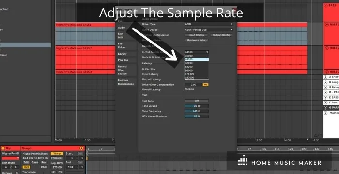 Lower The Sample Rate - Lowering the sample rate can help save CPU resources and avoid these glitches