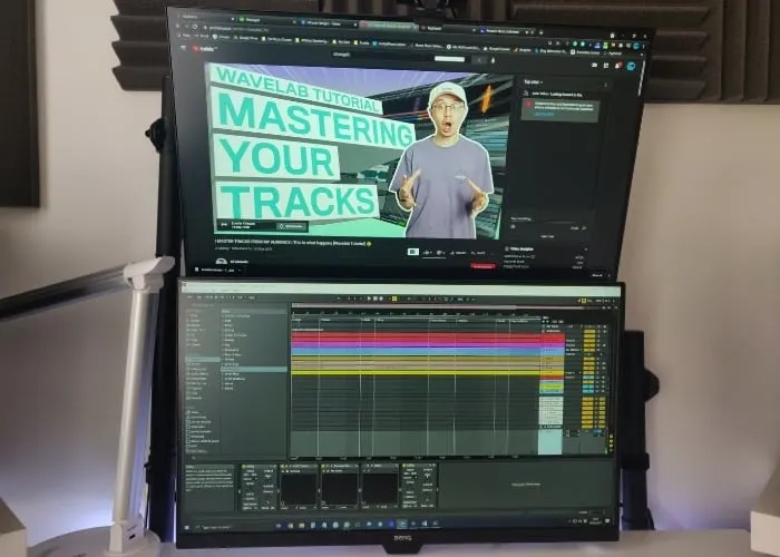 My Studio Dual Monitor Setup - A dual-screen setup can really help you watch tutorials and carry out the instructions simultaneously.