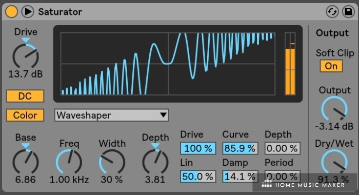 Ableton saturator - Want to add harmonics and warmth to a sound? Use the saturator.