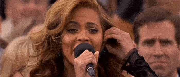 Beyoncé inauguration - You'll often notice a singer removing their earpiece during a performance, but why is that?