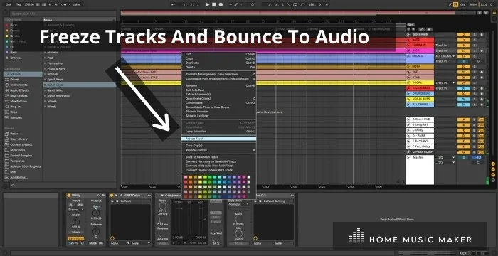 Freeze or resample tracks containing CPU-intensive devices and bounce to audio.