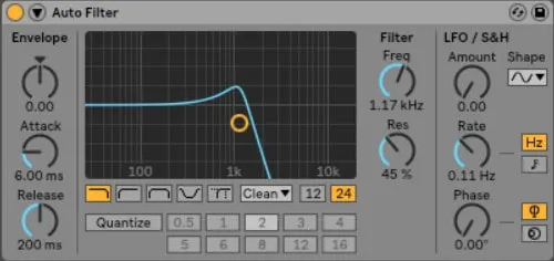 Ableton Auto Filter - Who doesn't love the fade-out and fade-in effect before a big bass drop? Most of the time, when you hear that wooshing pre-drop effect, you are hearing Ableton Live's Auto Filter at work.