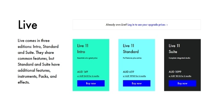 Ableton Live options