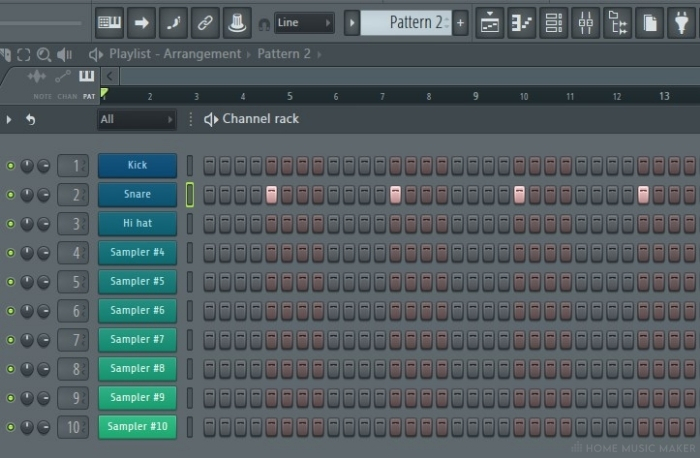 FL Studio pasted pattern