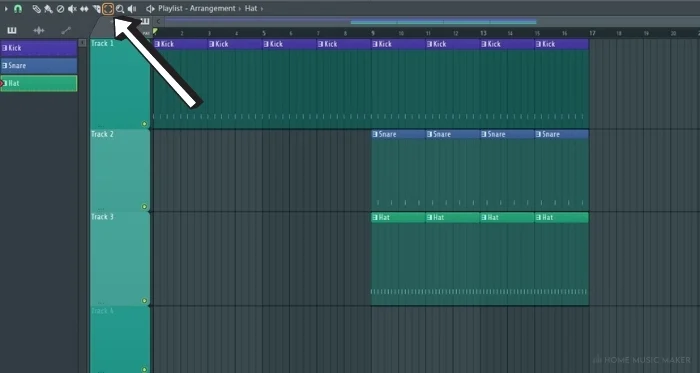 FL Studio select tool in playlist