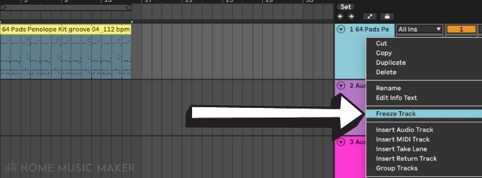 Freeze track in Ableton