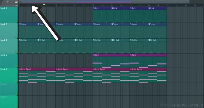 Locating the Bar Timeline in FL Studio