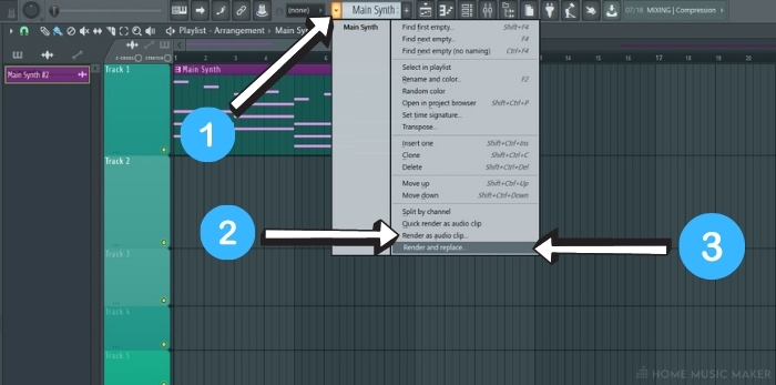 Rendering The Pattern As Audio In FL Studio 