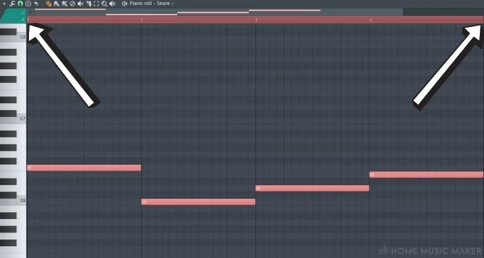 Selecting The Loop in FL Studio Piano Roll