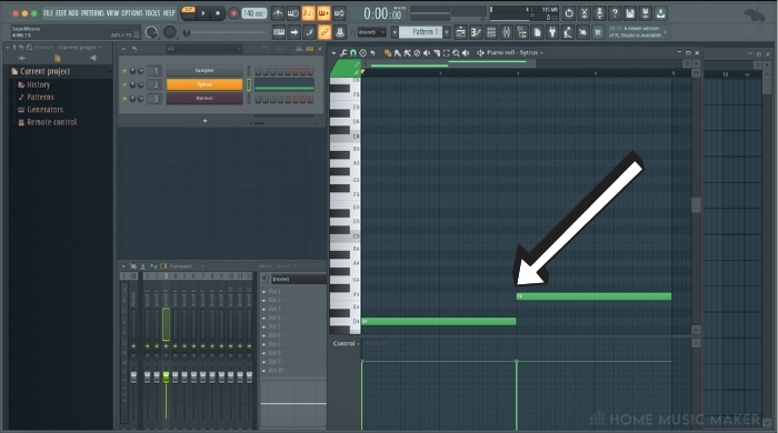 Add Notes for the First Instrument in FL Studio 