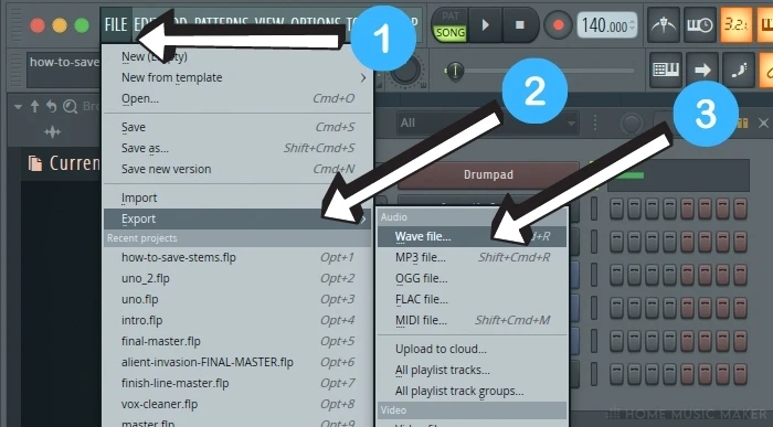 FL Studio exporting stems