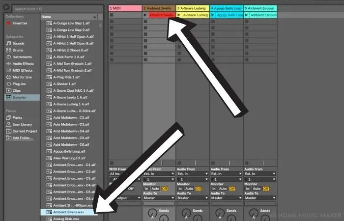 Loading Samples into Clip Slots for Looping in Ableton Live