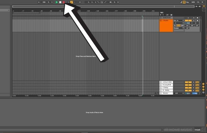 Record in the arrangement view in Ableton 