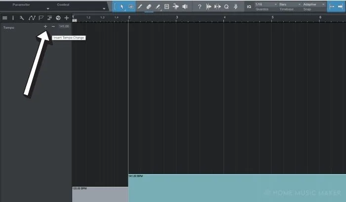 Add and Reduce Tempo Track In Studio One
