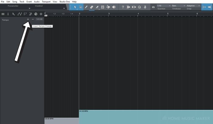Add and Reduce Tempo Track In Studio One
