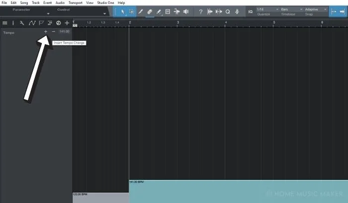 Add and Reduce Tempo Track In Studio One