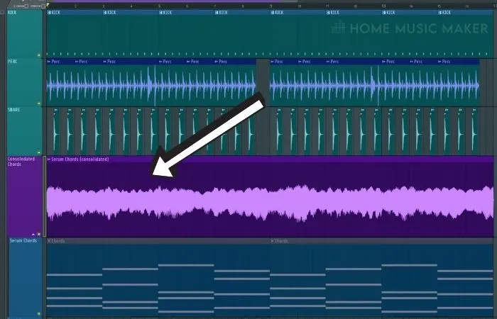 Consolidated the audio In Fl Studio