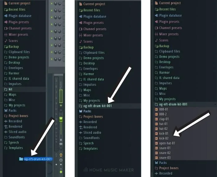 Drag drum sample into FL Studio Menu View