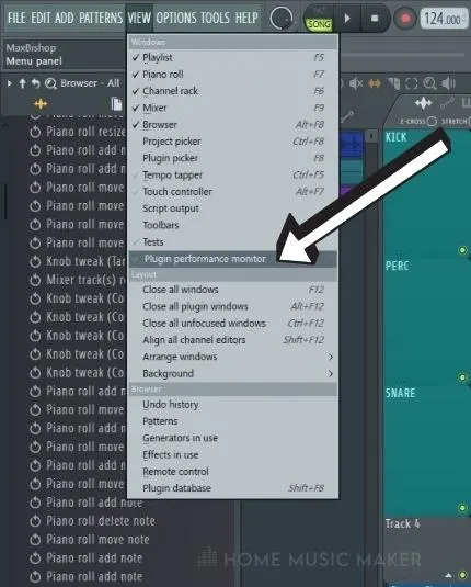 Plugin Performance Monitor Plugin in FL Studio