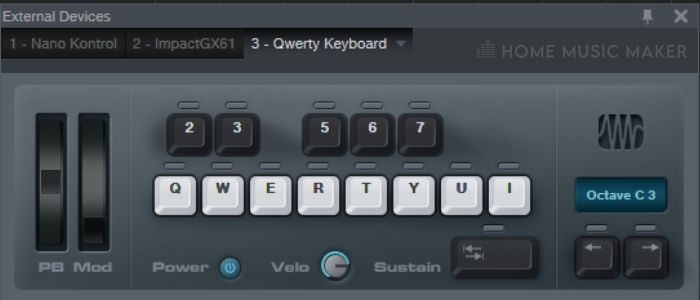 Using A QWERTY Keyboard In Studio One