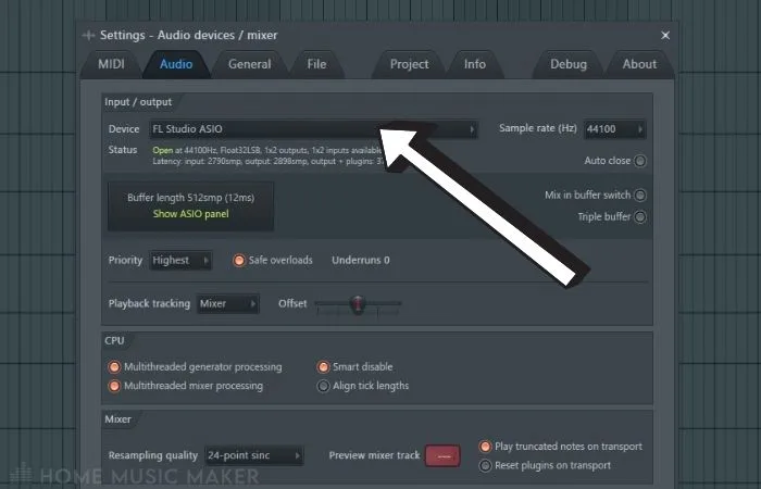 FL Studio Audio Settings No Sound In Fl Studio