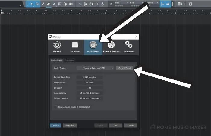 Latency Settings In Studio One Microphone setup