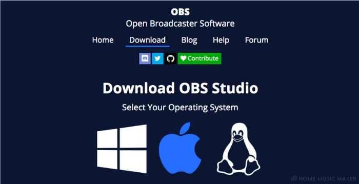 OBS Download Screen