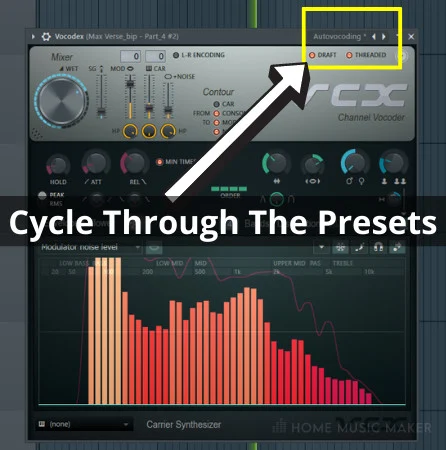 Cycle Through The Presets on Vocodex