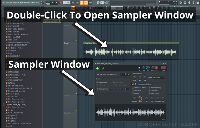 Double Click To Open Sampler Window