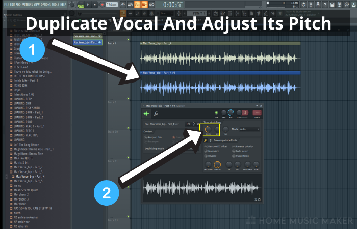 Duplicate Vocal And Change Its Pitch In Fl Studio