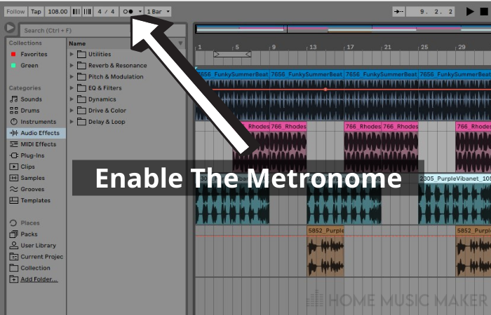 Enable The Metronome to change its Volume in Ableton
