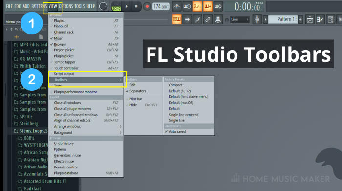 FL Studio Tool Bar