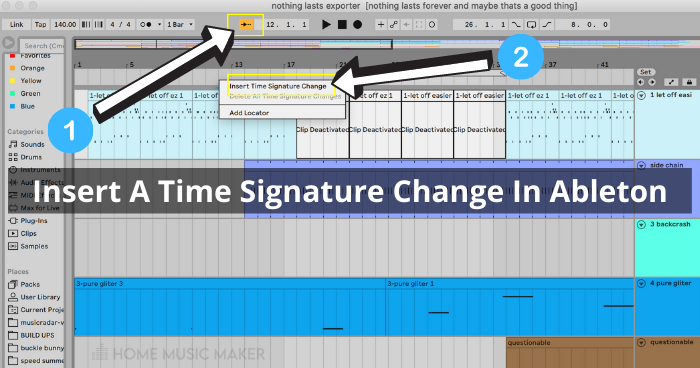 Insert A Time Signature Change In Ableton