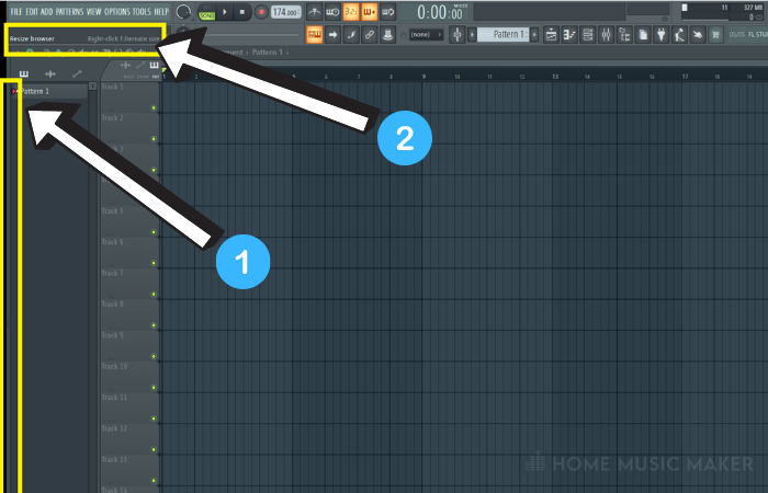 Pull out The Browser from Its Hidden Spot in FL Studio