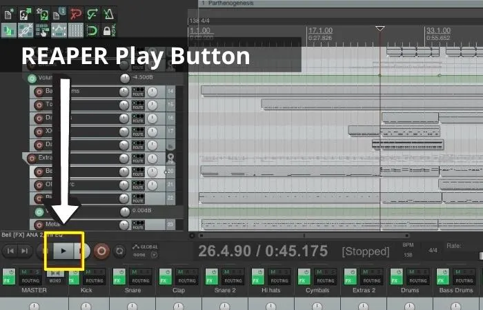 REAPER Play Button