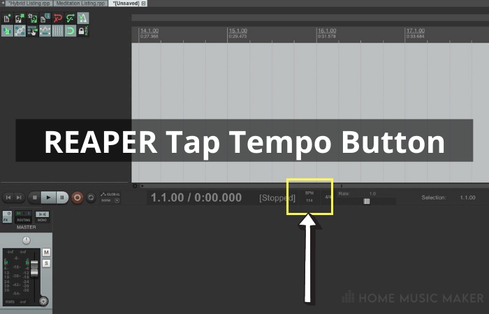 REAPER Tap Tempo Button