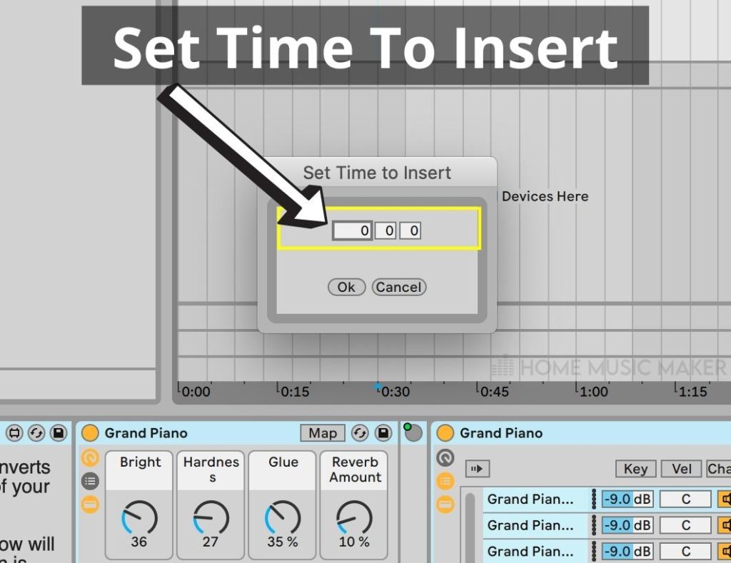 Set Time To Insert In Ableton
