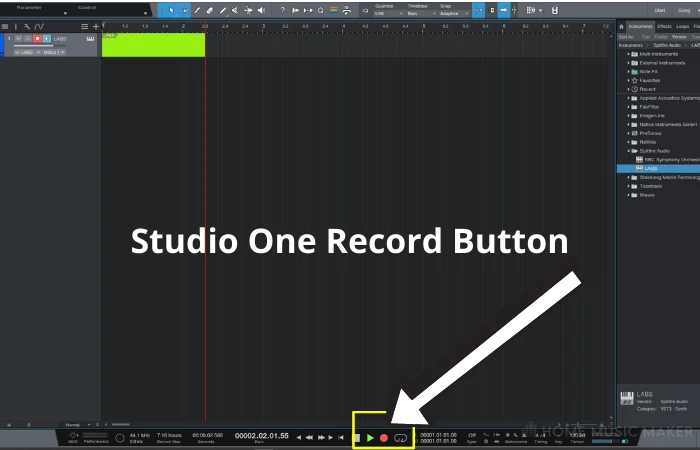 Studio One Record Button