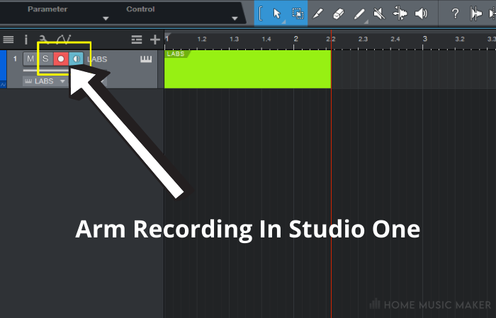 Studio One Track recording Button