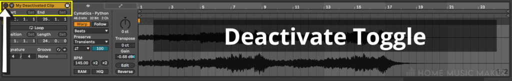 Deactivate Toggle In Ableton