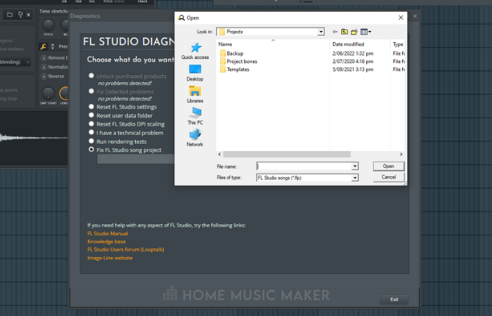 FL Studio Browse For Your Project File