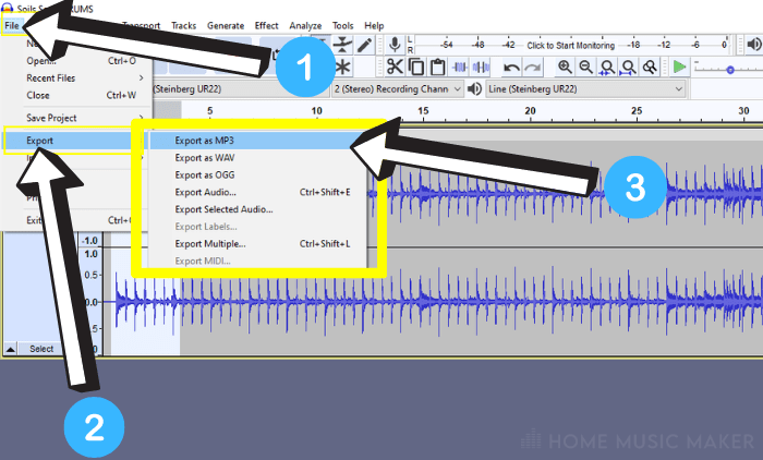 How to Export in Audacity
