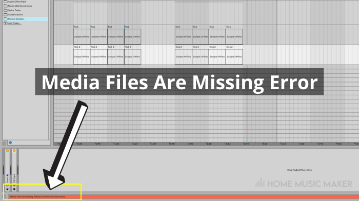 Ableton Media Files Are Missing error